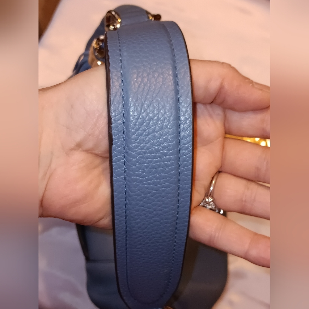 #169 Michael Kors Blue Hobo Bag with Tassel - Picture 6 of 6
